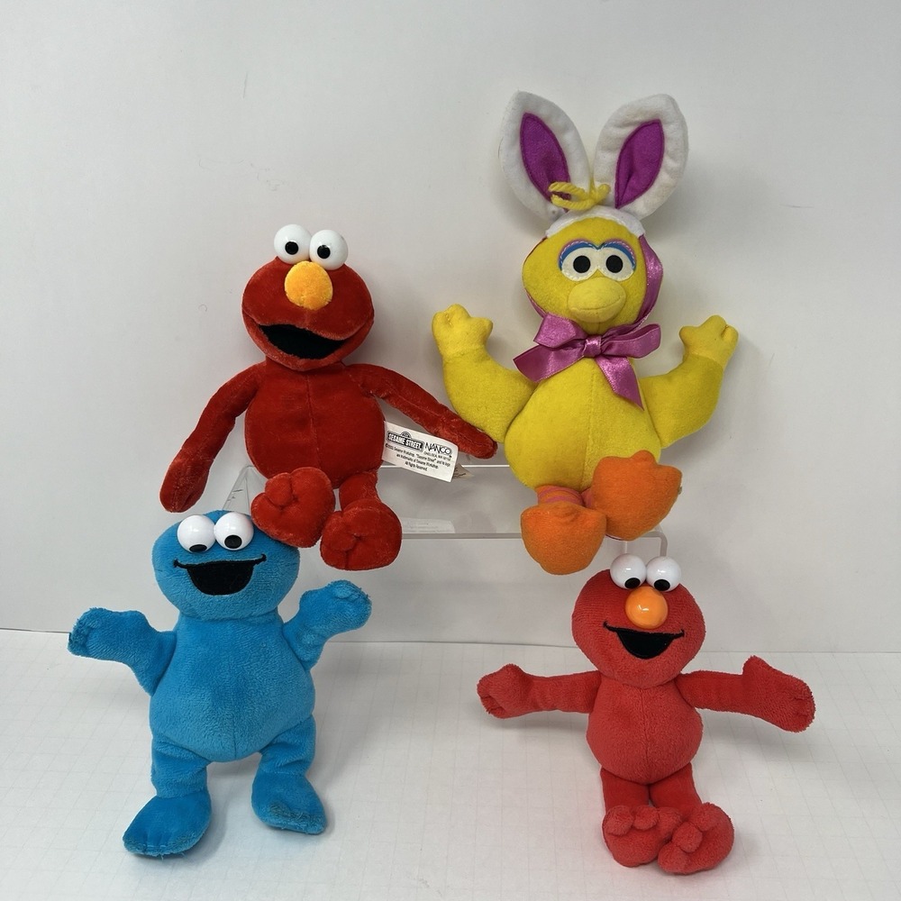 Sesame Street Plush Elmo Big Bird Cookie Monster Stuffed Toys lot